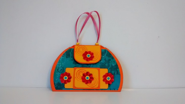Art and Craft: Pop up flower Hand Bag card. Mother's day pop up flower card