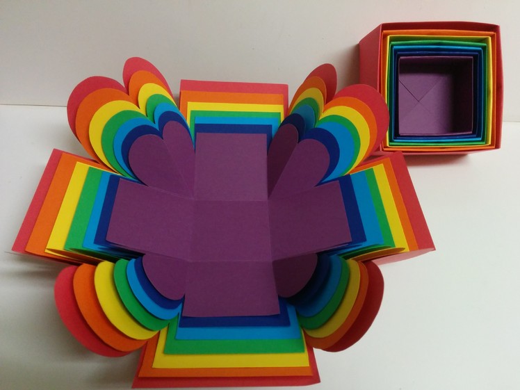 Art and Craft: Surprise Explosion Box. Rainbow Explosion Box