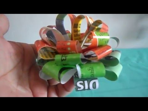 DIY Craft for kids,Newspaper  flyers ribbon flower,   2016
