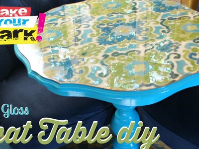 How to: High Gloss Ikat Table DIY With Craft Glaze Coat