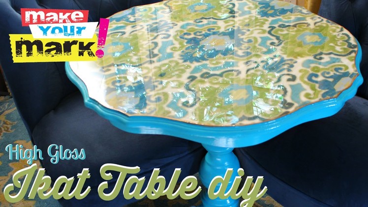 How to: High Gloss Ikat Table DIY With Craft Glaze Coat