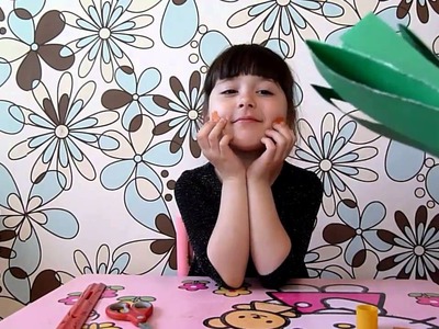 How to make a blooming bush from colour paper.craft for children