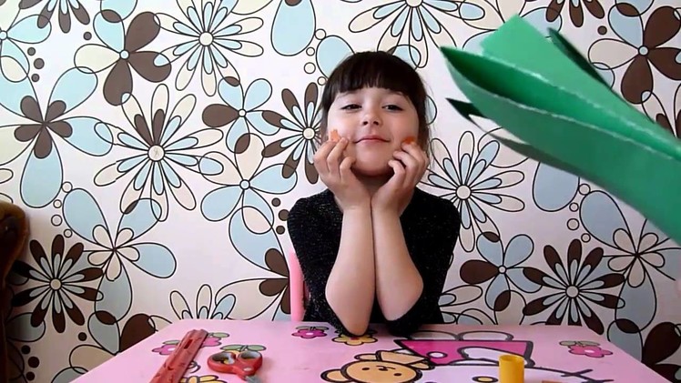 How to make a blooming bush from colour paper.craft for children
