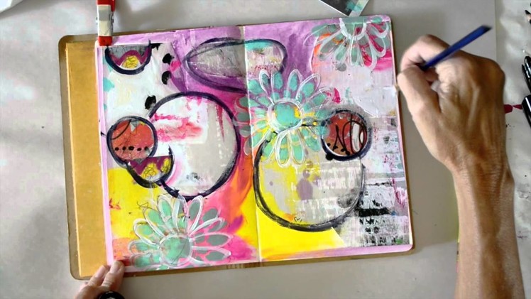 Mixed Media Art Journal Page by Rae Missigman
