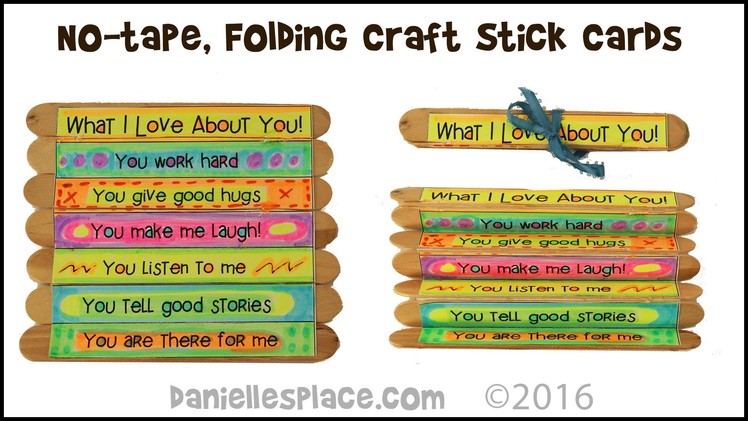 No-Tape, Folding Craft Stick Cards -  View it and Do it Craft! #10