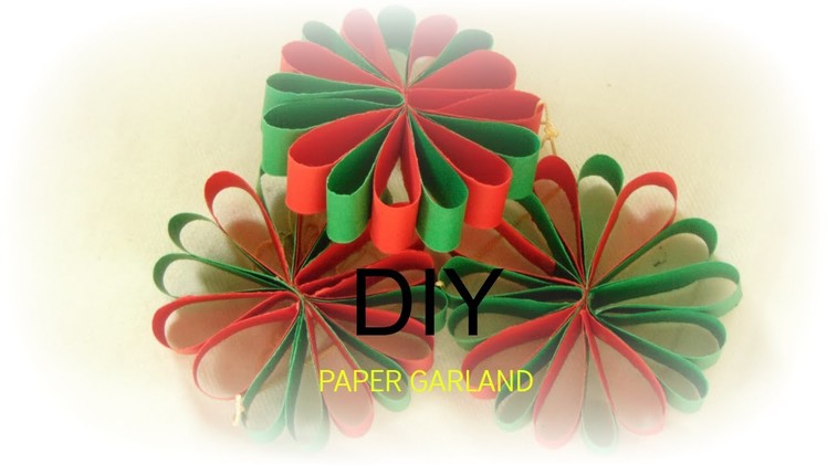 PAPER CRAFT: How To Make Paper Flower Garland -Wall Hanging-Easy & simple DIY -5MIN