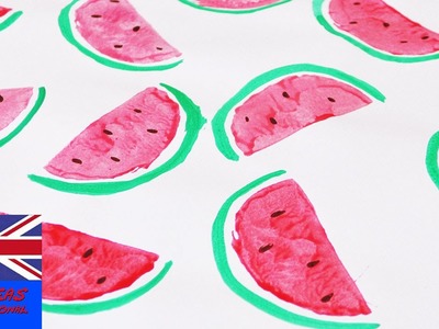 Watermelon stamp using a potato!