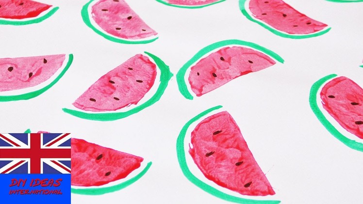 Watermelon stamp using a potato!