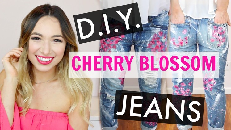 D.I.Y. SPRING.SUMMER JEANS | PAINTED CHERRY BLOSSOMS