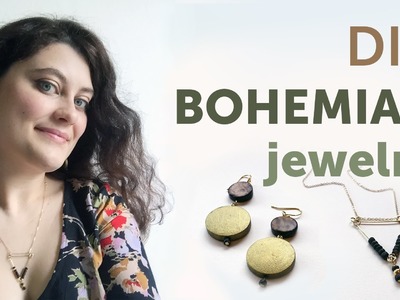 DIY Bohemian Jewelry | Wood Earrings & Wire Triangle Necklace Tutorial