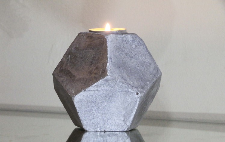 DIY: Concrete Candle Holder!( Pentagonal Shape) - kari dast