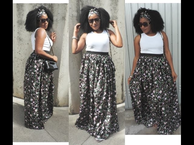 DIY MAXI SKIRT WITH ELASTIC WASTBAND || SEWING MADE SIMPLE