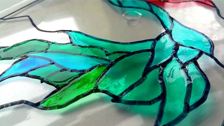 DIY Mermaid Stained Glass. EASY