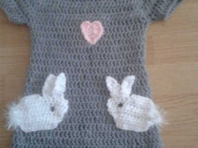 DIY.Tutorial crochet bunny dress rochita crosetata cu iepurasi