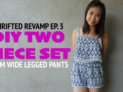 Thrifted Revamp Ep. 3 - DIY Two piece set from wide legged pants. ItsJMomo