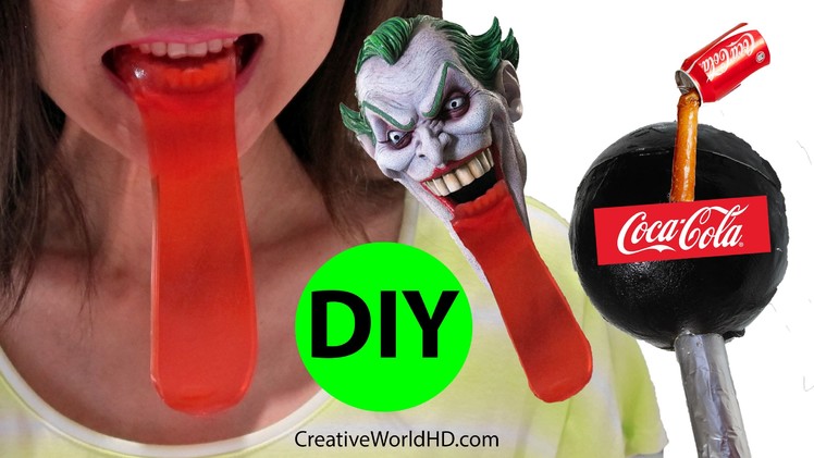DIY: How to Make Edible Giant Lollipop and Joker's Tongue Gummy.Coca Cola Soda by Creative World