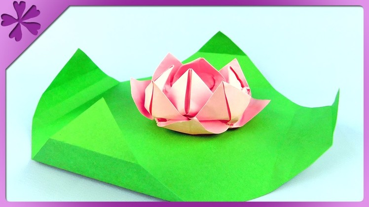 DIY Origami paper water lily (ENG Subtitles) - Speed up #207
