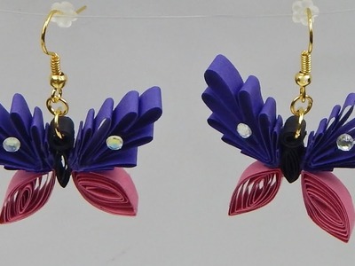 How to make quilling butterfly earrings DIY (tutorial + free pattern)