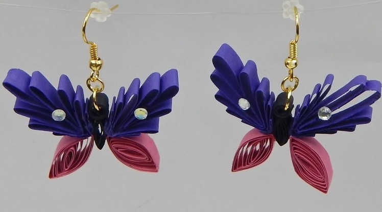 How to make quilling butterfly earrings DIY (tutorial + free pattern)