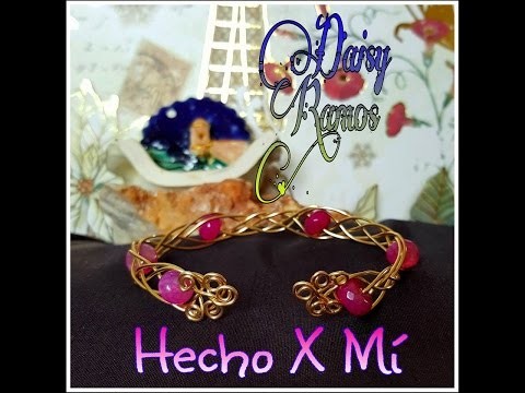 Alambrismo Pulsera en Tejido Celta DIY.  How to make a Wire Weave Bracelet, English Subtitles