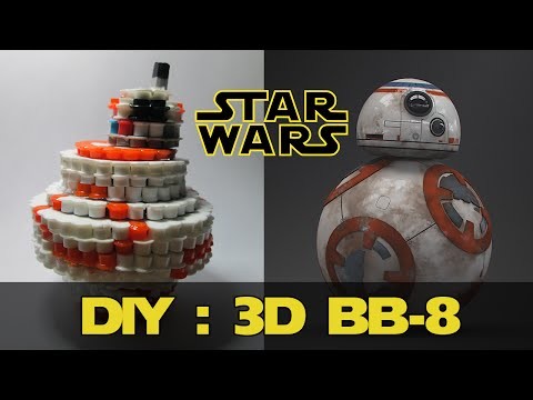 DIY: 3D BB-8 from Star Wars | Bead Sprites (Perler.Hama Beads)