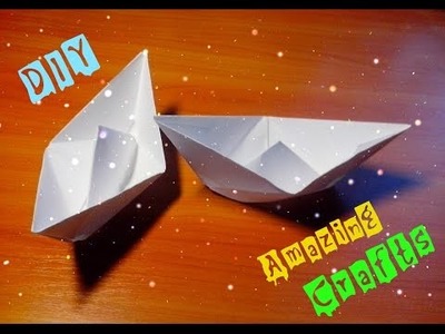DIY Easy Paper Ship. Origami Boat For Children and Beginners Step By Step Tutorial. Kids Craft