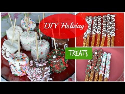 DIY Holiday Treats (chocolate covered pretzels & marshmallows + more)