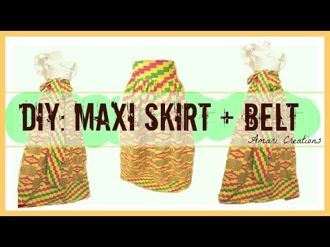 DIY: How to Make a Gathered Maxi Skirt + Belt.Amari Creations