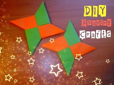 DIY How To Make Paper Shuriken Easy. Funny Origami For Children and Beginners. Tutorial for Kids