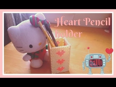 DIY: Perler Bead Heart Pencil Holder