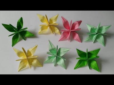 Flor en forma de estrella en papel tutorial manualuidades DIY how to make paper flower star