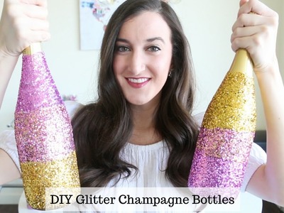 DIY Ombre Glitter Champagne Bottle | Baubles To Bubbles