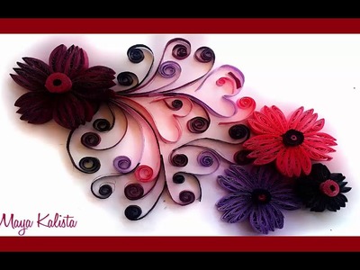 How to make DIY paper Quilling Designs - Art. Flower Design. Ideas.  Quilling  Paper Tutorial!