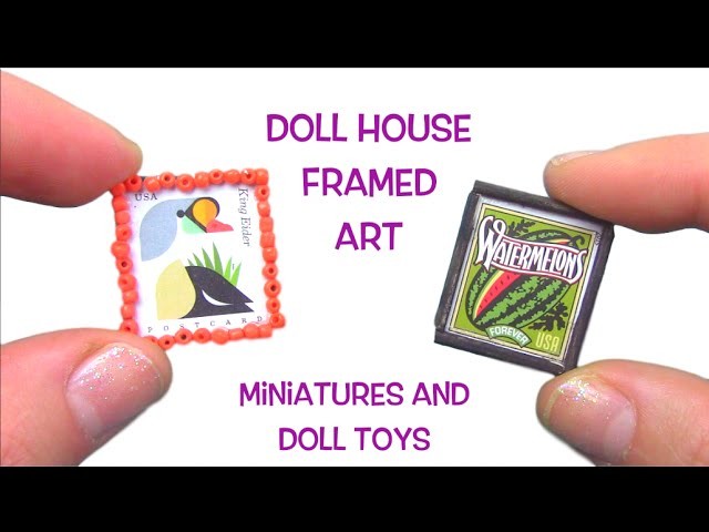 Miniature Framed Art for your Dollhouse! DIY Mini Art! How to decorate your doll house