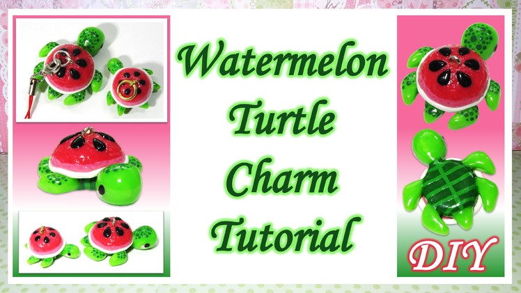 Watermelon Turtle Charm Tutorial: Polymer Clay DIY