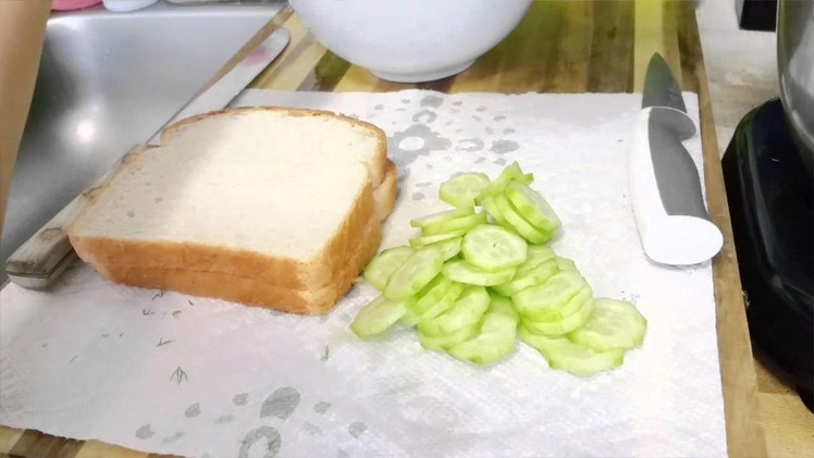DIY Cucumber Sandwich and Afternoon tea time Setting