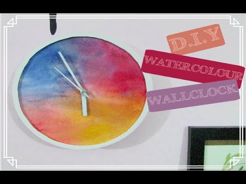 DIY Easy Pinterest Wall Clock || Watercolours