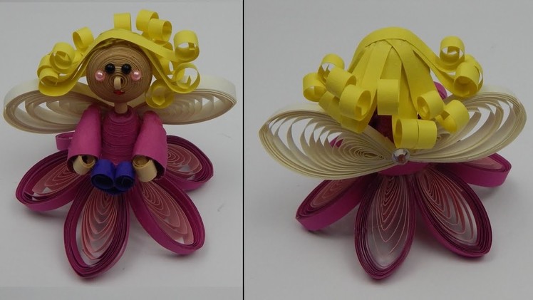 How to make a 3D quilling doll girl fairy fairy tale DIY (tutorial + free pattern)
