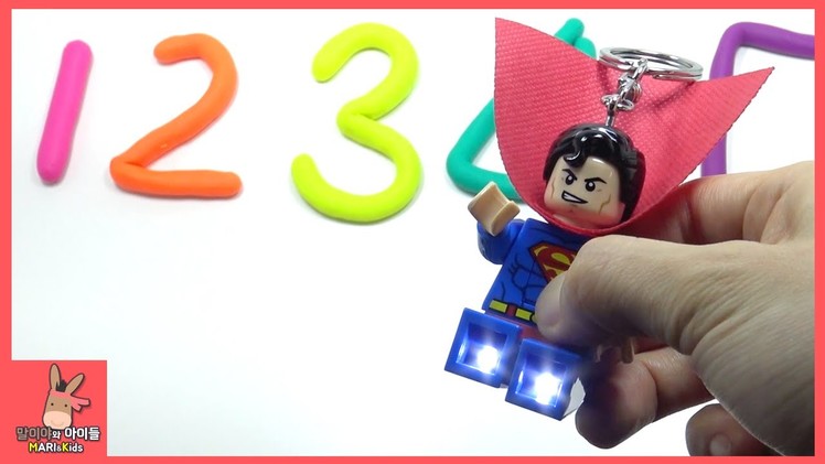 Learn Numbers Play Doh with Lego Lighting Superman ♡ DIY Fun and Creative For Kids | MariAndKids