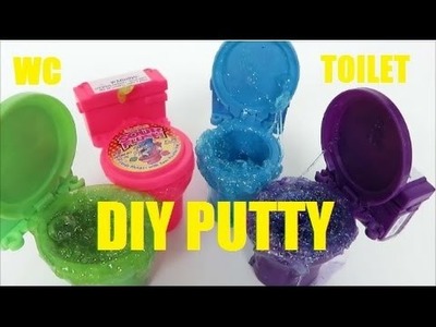 Colorful Toilet Glitter Putty - Easy DIY Putty WC Slime Sparkling Tutorial