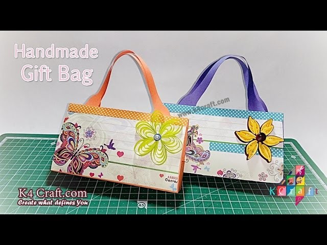 DIY crafts: Homemade Paper GIFT BAG (Easy) - K4Craft.com