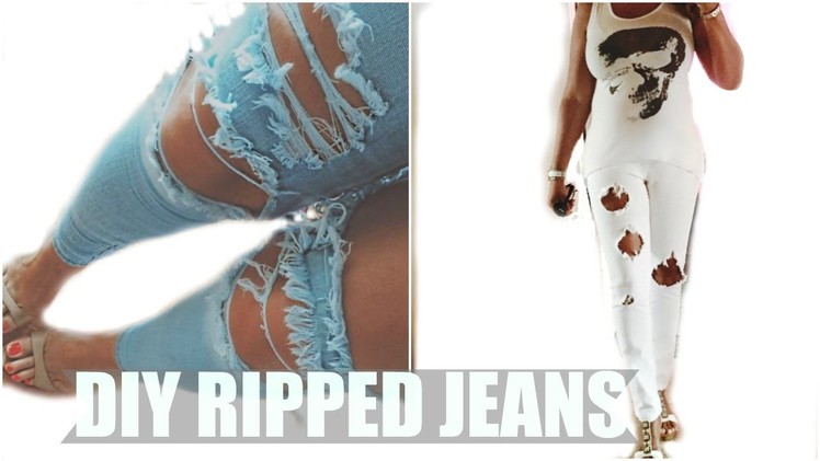 DIY: DISTRESSED.RIPPED JEANS