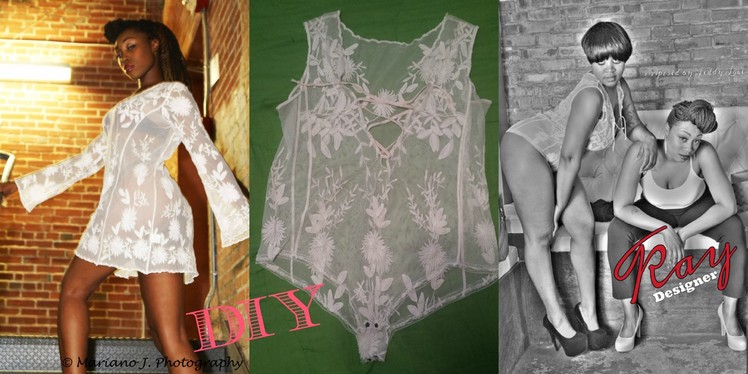 DIY | Turn Your Old Dress.Tee Into a Sexy Lace Up Bodysuit! SUPER EASY!