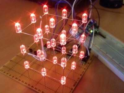 Easy DIY Arduino 3x3x3 LED Cube + Tutorial!