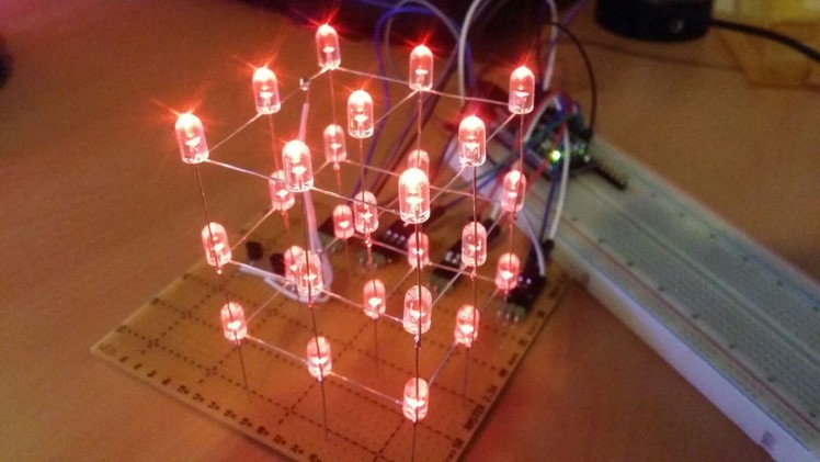 Easy DIY Arduino 3x3x3 LED Cube + Tutorial!