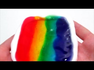 Slime How to make a Rainbow Square Jelly Slime Clay Putty DIY Kids Toy