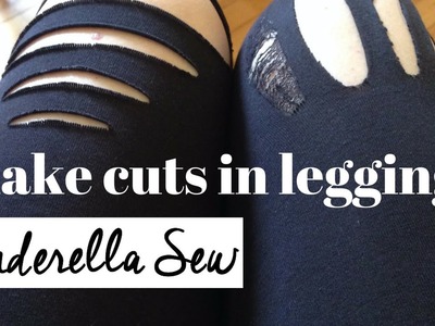 Cut Holes in Knees of Leggings - How to make slits in tights - Easy DIY Tutorial