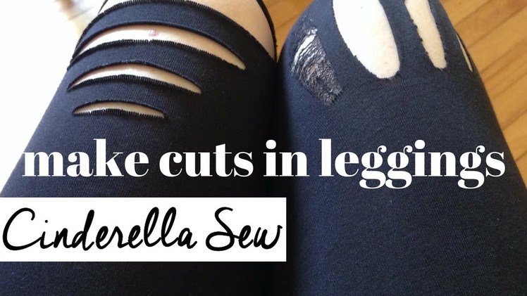 Cut Holes in Knees of Leggings - How to make slits in tights - Easy DIY Tutorial