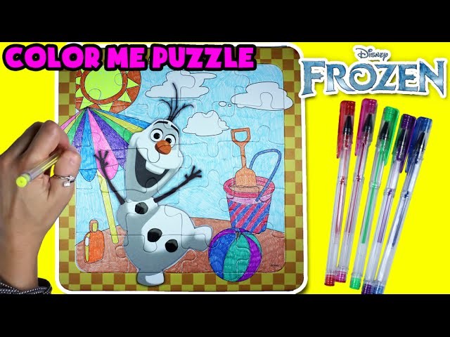 ★Disney Frozen Olaf Color Wonder Puzzle★ DIY Color Your Puzzle, Frozen Olaf Arts & Crafts Video