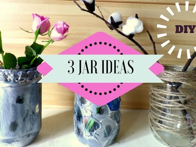 DIY 3 Recycling Jar Ideas | Jar Crafts for Home Decor | by Fluffy Hedgehog